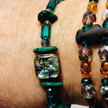 Abalone Bracelet with Malachite & Crystals