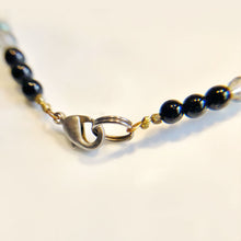 Delicate Swarovski Crystal and Black Bead Bracelet