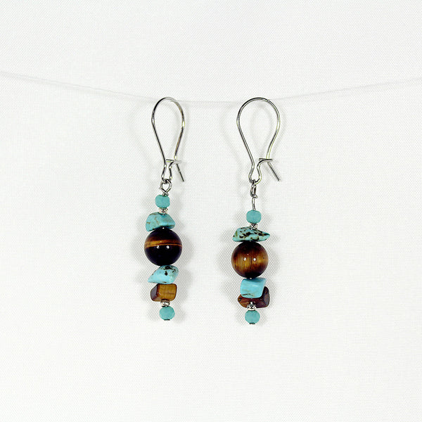 Turquoise Tiger Earrings