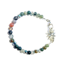 Green Agate and Multi-Colour Crystal Bracelet