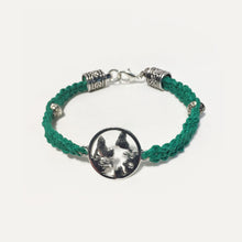 Green Macrame Bracelet with World View