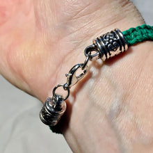 Green Macrame Bracelet with World View