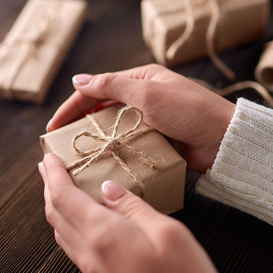 Paper wrapped gift box present - eco-friendly packaging