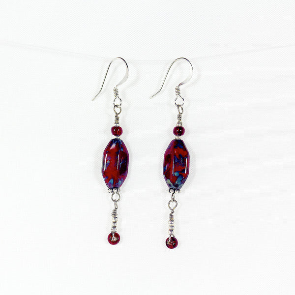 Red creek jasper gemstone earrings