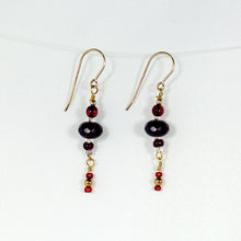 Red scarlet multi-facuted garnet gemstone earrings