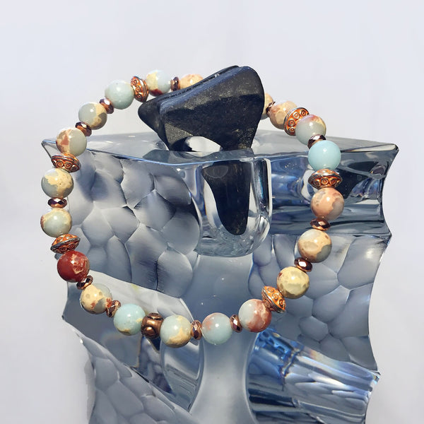 Stretchy Sea Sediment Jasper Bracelet