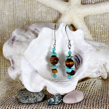 Turquoise and tiger eye earrings