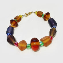 Vintage glass earthtone bead bracelet